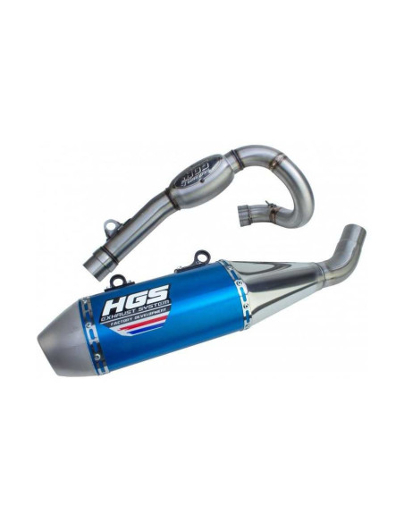 Ligne complète inox alu Bleu HGS YAMAHA 250 YZ F 2019 - 2023