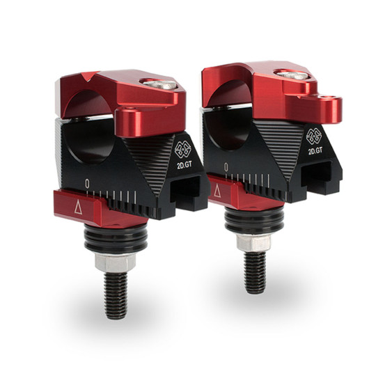 Pontets de guidon réglables diamètre 28,6mm GILLES TOOLING - Noir et Rouge - Honda 1100 CB 2013-2016 Kawasaki Z 1000