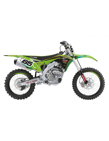 Kit déco avec housse de selle BLACKBIRD Replica Kawasaki 2020 Kawasaki 250 KXF 2017-2019