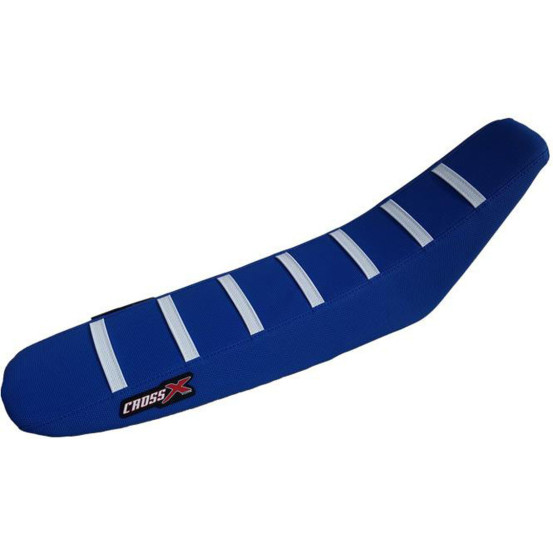 Housse de selle CrossX avec bandes TM 250 450 530 MX-EN/FI 2015-2020 Bleu-Bleu-Blanc