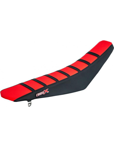 Housse de selle CrossX avec bandes Honda 250 CRF-L 2013-2020 Rouge-Noir-Noir