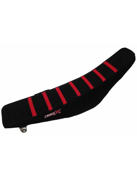 Housse de selle CrossX Racing avec bandes Honda 450 CRF-R 2017-2018 250 CRF-R 2018 Noir-Noir-Rouge