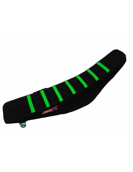 Housse de selle CrossX Racing avec bandes Kawasaki 125/250 KX 2003-2007 Noir-Vert