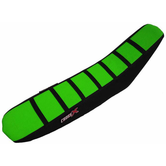 Housse de selle CrossX Racing avec bandes Kawasaki 250 KXF 2017-2018 450 KXF 2016-2018 Noir-Vert