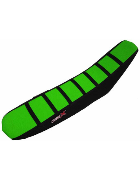 Housse de selle CrossX Racing avec bandes Kawasaki 250 KXF 2017-2018 450 KXF 2016-2018 Noir-Vert