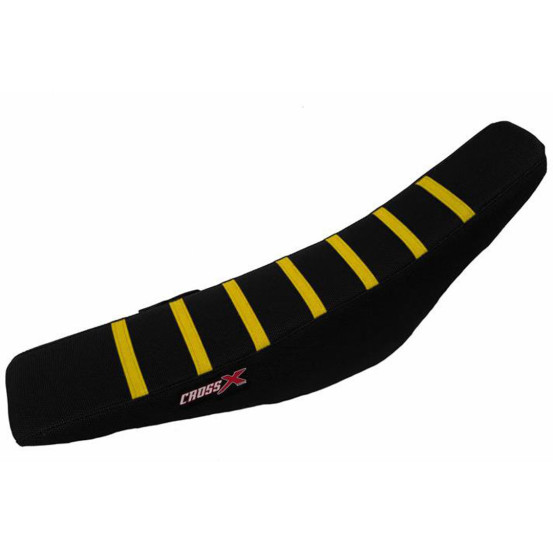 Housse de selle CrossX Racing avec bandes Suzuki 250 RMZ 2010-2018 450RMZ 2008-2017 Noir-Noir-Jaune