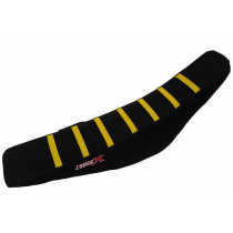 Housse de selle CrossX Racing avec bandes Suzuki 450 RMZ 2018 Noir-Noir-Jaune