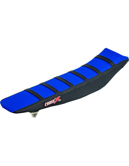 Housse de selle CrossX avec bandes Yamaha 450 WR-F 2012-2015 Bleu-Noir-Noir