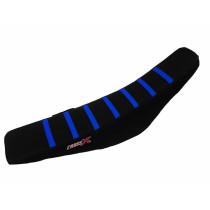 Housse de selle CrossX Racing avec bandes Yamaha 125/250 YZ 2002-2021 Noir-Noir-Bleu