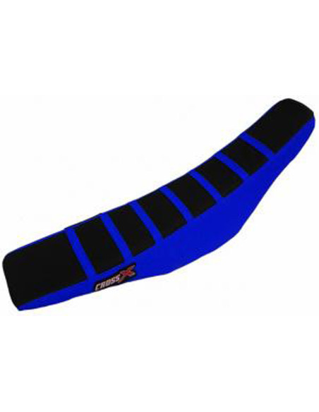 Housse de selle CrossX Racing avec bandes Yamaha 65 YZ 2018-2019 Noir-Noir-Bleu