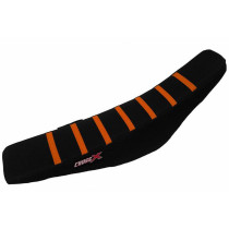 Housse de selle CrossX Racing avec bandes KTM 50 SX 2016-2017 Noir-Noir-Orange