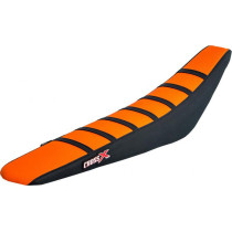 Housse de selle CrossX Racing avec bandes KTM 50 SX 2016-2017 Orange-Noir-Noir