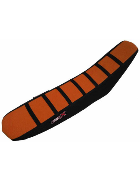 Housse de selle CrossX Racing avec bandes KTM 85 SX 2018 Orange-Noir-Noir