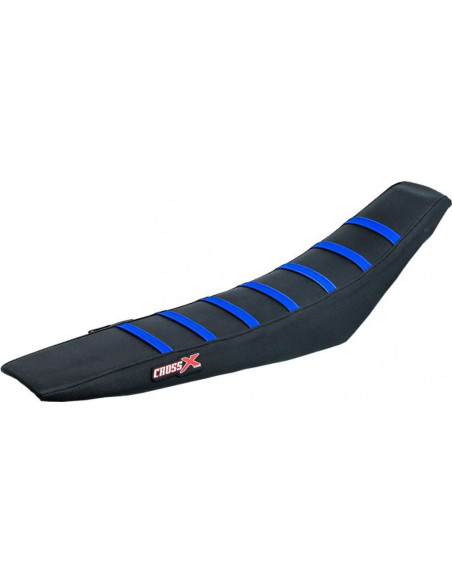 Housse de selle CrossX Racing avec bandes Husqvarna 125/250 TC 125/250/300/310/450 TE 250/350/450 FC 250/350/450/501 FE Noir-..
