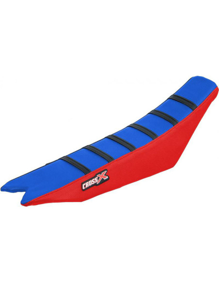 Housse de selle CrossX avec bandes BETA RR-RS 2013-2019 Bleu-Rouge-Noir