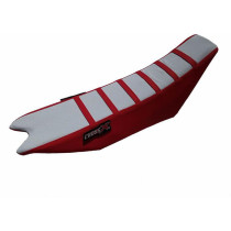Housse de selle CrossX Racing avec bandes BETA 125/250/300/350/390/430/480 RR 2013-2017 Blanc-Rouge