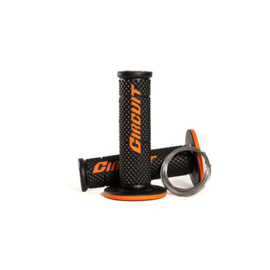 Poignées moto caoutchouc V CIRCUIT EQUIPMENT Orange
