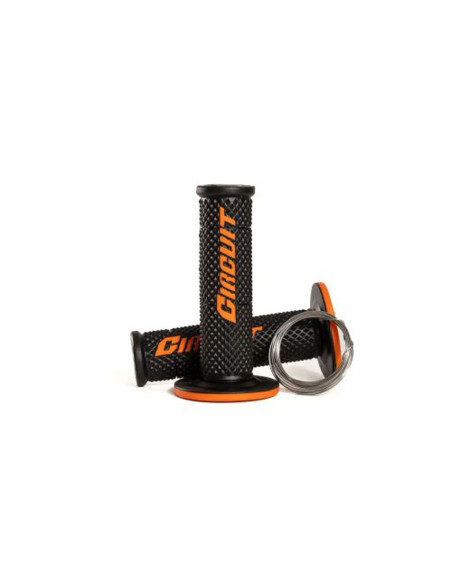 Poignées moto caoutchouc V CIRCUIT EQUIPMENT Orange