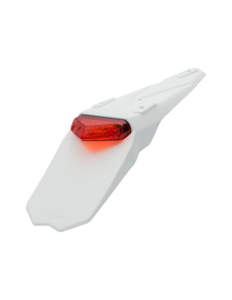 Bavette arrière enduro avec feu Mantis CIRCUIT EQUIPMENT Blanc/Rouge