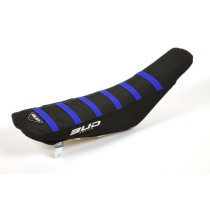Housse de selle BUD Full Traction YAMAHA YZ F 450 2014 - 2022 YZ F 250 2015 - 2023 Noir Bleu Bandes Bleues