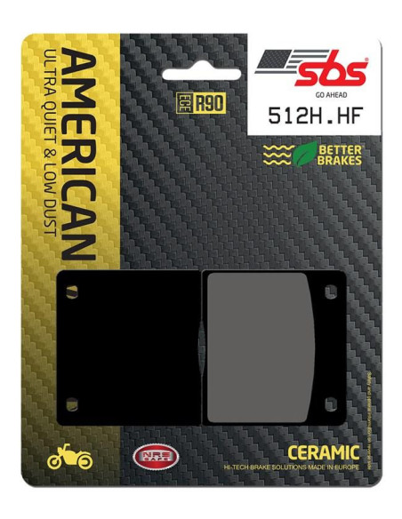 Plaquettes de frein SBS 512 H.HF Céramique