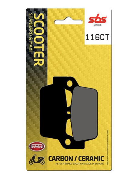 Plaquettes de frein SBS 116 CT Carbone Céramique