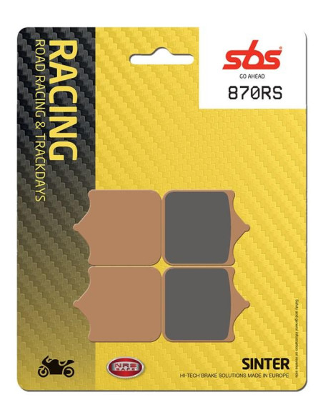 Plaquettes de frein SBS 870 RS métal fritté