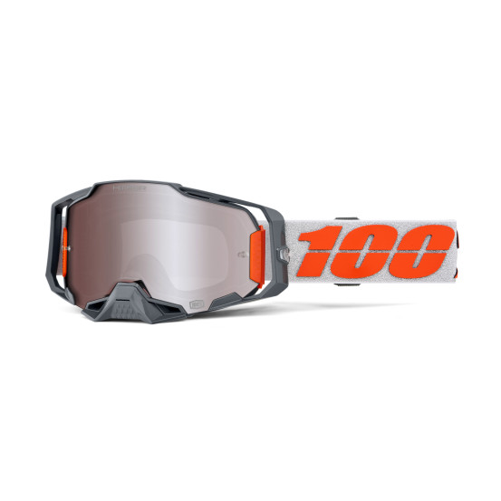 Masque cross 100% Armega HiPER Argent - Ecran iridium Argent