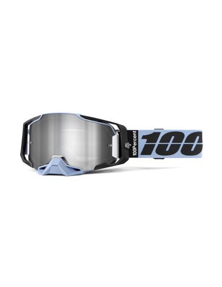 Masque cross 100% Armega Petros - Ecran iridium Argent