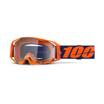 Masque cross 100% Armatic Orange Fluo - Ecran Clair