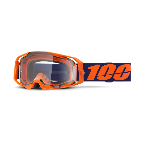 Masque cross 100% Armatic Orange Fluo - Ecran Clair