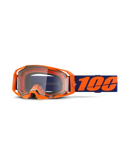 Masque cross 100% Armatic Orange Fluo - Ecran Clair