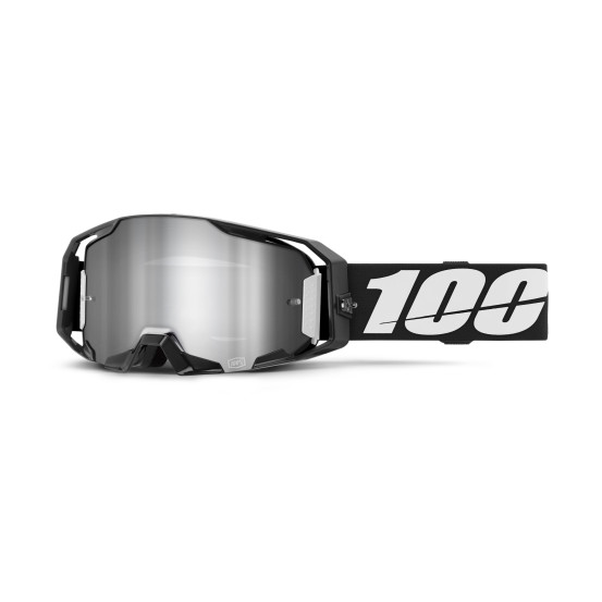 Masque cross 100% Armatic Noir - Ecran iridium Argent Flash