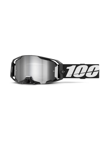 Masque cross 100% Armatic Noir - Ecran iridium Argent Flash