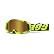 Masque cross 100% Armatic Jaune Fluo - Ecran iridium True Or