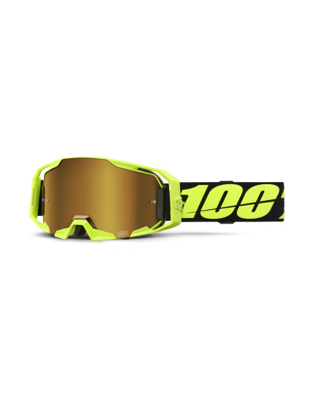 Masque cross 100% Armatic Jaune Fluo - Ecran iridium True Or