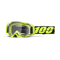 Masque cross 100% Armatic Jaune Fluo - Ecran Clair
