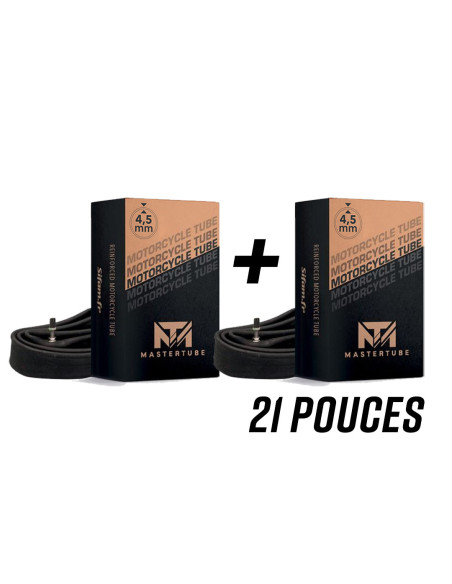 Pack 2 Chambres à Air MASTERTUBE Ultra Renforcée 4,5mm 80/100-21 90/90-21 90/100-21