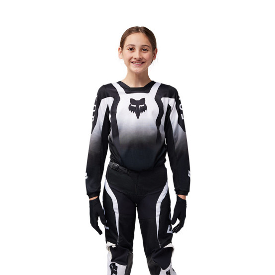 Maillot cross enfant Fox 2025 180 Lean - Noir Blanc