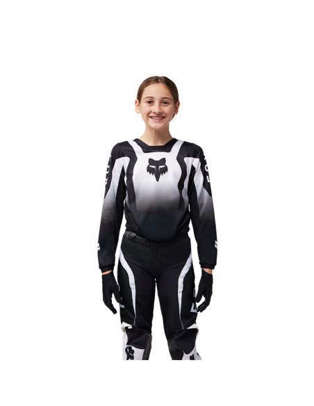 Maillot cross enfant Fox 2025 180 Lean - Noir Blanc
