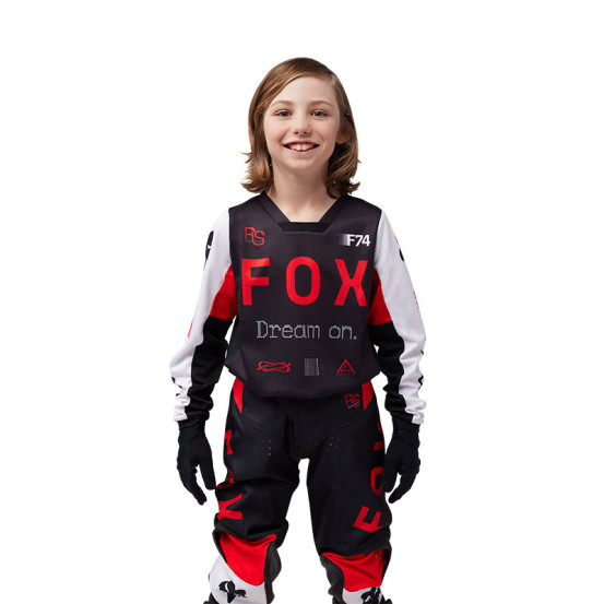 Maillot cross enfant Fox 2025 180 Race Spec - Rouge Fluo