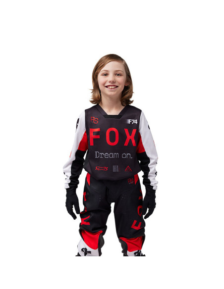 Maillot cross enfant Fox 2025 180 Race Spec - Rouge Fluo