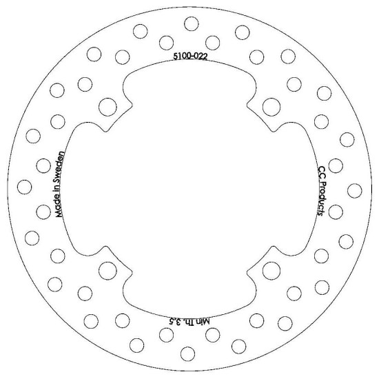 Disque de frein CC PRODUCTS Arriere Honda CR 1989-1997