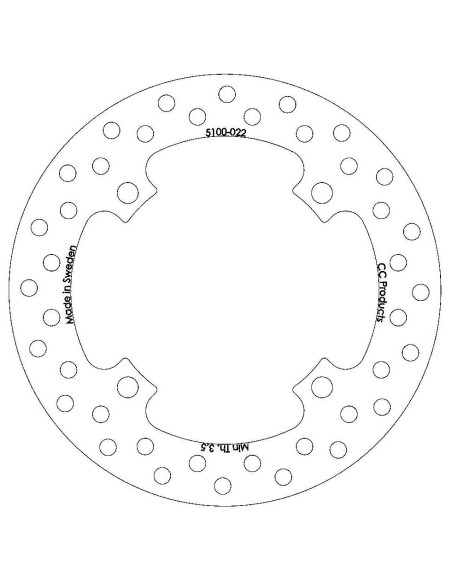 Disque de frein CC PRODUCTS Arriere Honda CR 1989-1997