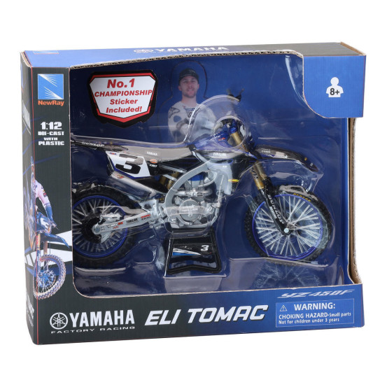 Moto miniature YAMAHA 450 YZF E. TOMAC NEWRAY - Echelle 1/12°