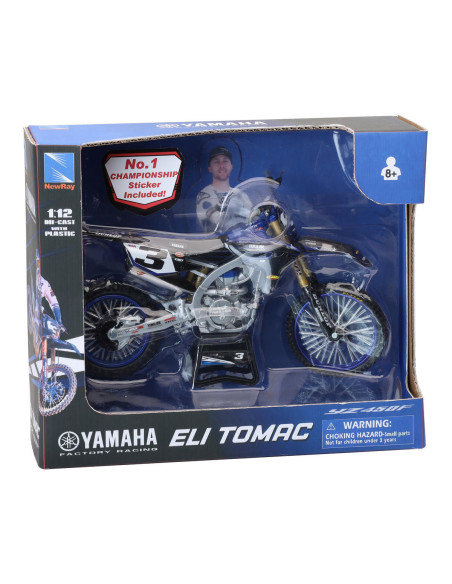Moto miniature YAMAHA 450 YZF E. TOMAC NEWRAY - Echelle 1/12°