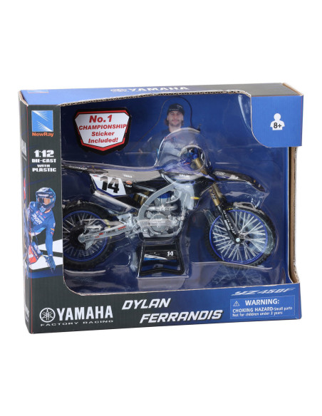 Moto miniature YAMAHA 450 YZF D. FERRANDIS NEWRAY - Echelle 1/12°