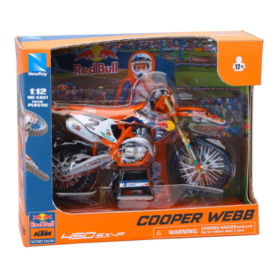 Moto miniature KTM 450 SX-F Red Bull C. WEBB NEWRAY - Echelle 1/12°