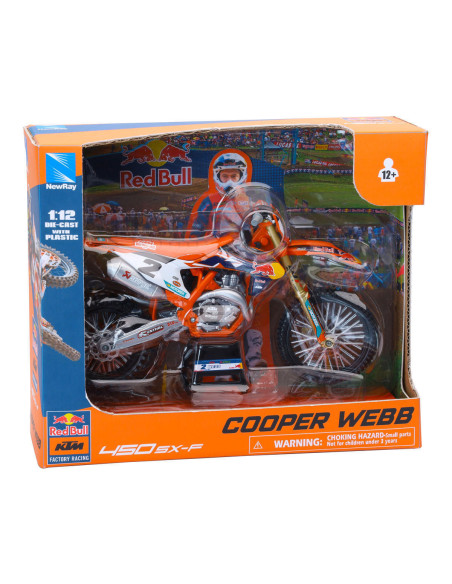 Moto miniature KTM 450 SX-F Red Bull C. WEBB NEWRAY - Echelle 1/12°