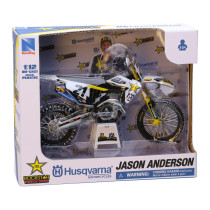 Moto miniature HUSQVARNA 450 FC Rockstar J. ANDERSON NEWRAY - Echelle 1/12° 2
